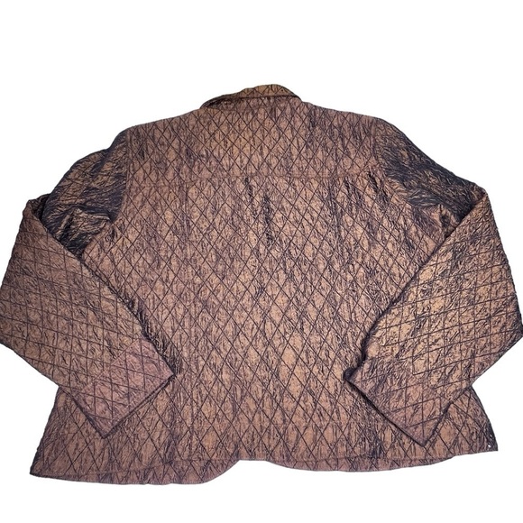 COLDWATER CREEK Copper Brown Diamond Quilted Button Front Jacket Size L - Picture 10 of 16